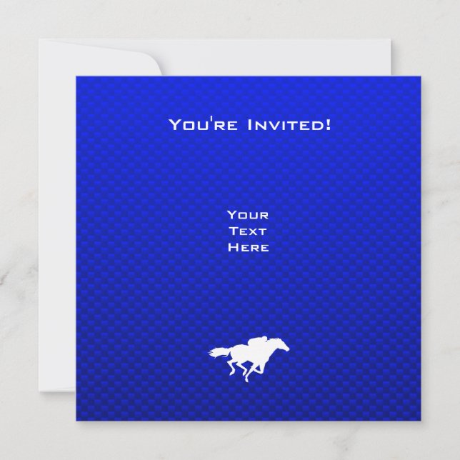 Blue Horse Racing Invitation (Front)