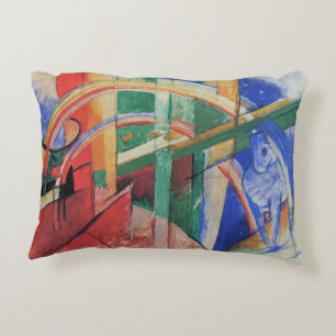Blue Horse with Rainbow by Franz Marc Accent Pillow