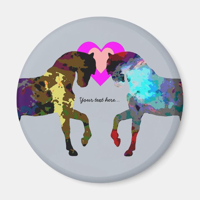 Blue Horses Personalized Magnet (Front)