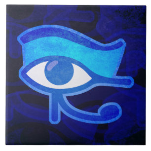 Blue Horus Eye Ceramic Tile