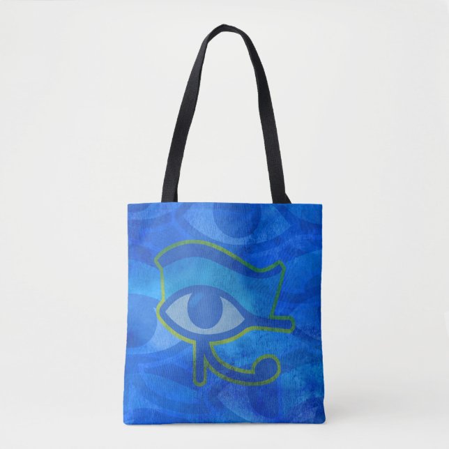 Blue Horus Eye Tote Bag (Front)