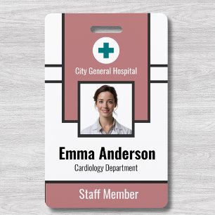 Blue   Hospital Employee Photo ID – Nurse Doctor Badge