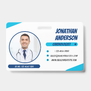 Blue   Hospital Medical Employee Photo ID Badge