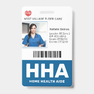 Blue   Hospital Medical Employee Photo ID Badge