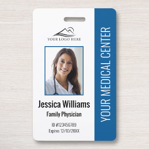 Blue Hospital Medical Employee Photo ID Badge