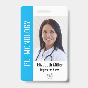Blue Hospital Medical Employee Photo ID Blue Badge