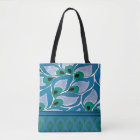 Blue Hostas Art Nouveau Tote Bag