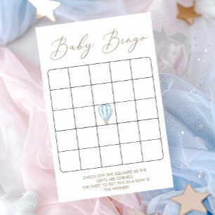 Blue Hot Air Balloon Baby Shower Baby  Bingo Game