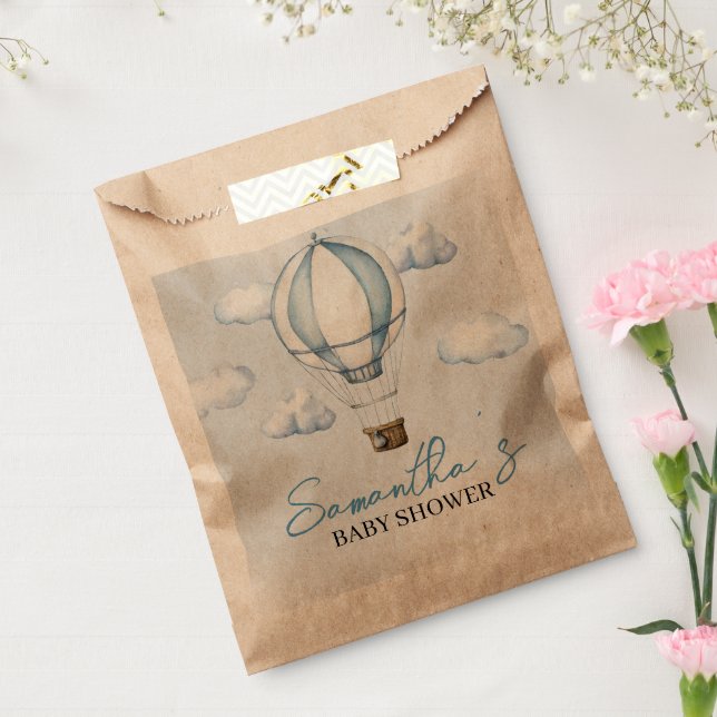 Blue Hot Air Balloon Baby Shower Favour Bags (Sealed)