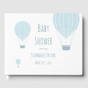 Blue Hot Air Balloon   Baby Shower Guest Book