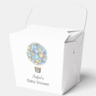 Blue Hot Air Balloon Boy Baby Shower Favor Box