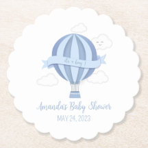 Blue Hot Air Balloon Boy Baby Shower