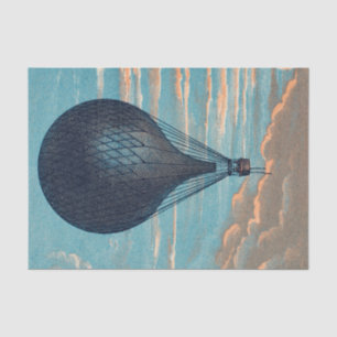 Blue Hot Air Balloon Decoupage Tissue Paper