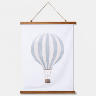 Blue Hot Air Balloon Nursery Decor Hanging Tapestry