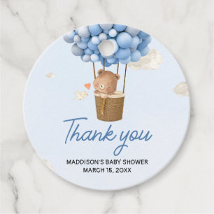 Blue Hot Air Balloon Up and Away Favour Tags