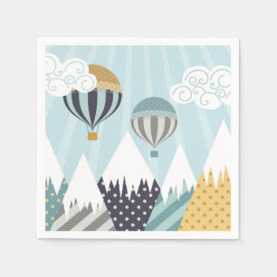 Blue Hot Air Balloons Napkin