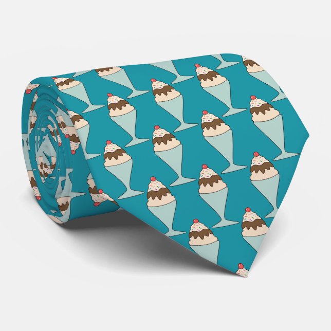 blue hot fudge sundae tie (Rolled)