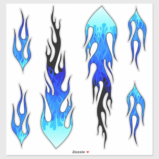 Blue Hot Rod Flames (Sheet)