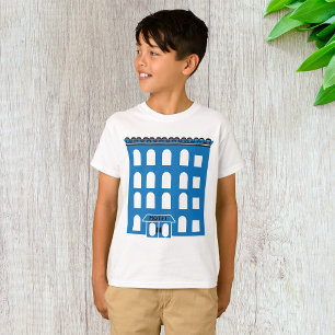 Blue Hotel Building Vintage City Architecture T-Shirt