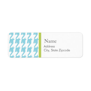 Blue Houndstooth Address Label