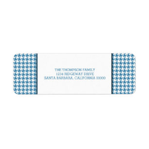 Blue Houndstooth Holiday Address Labels
