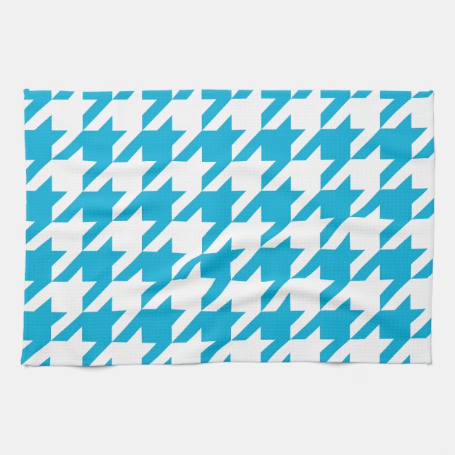 Blue Houndstooth Kitchen Towel (Horizontal)