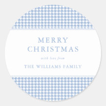 Blue Houndstooth Merry Christmas