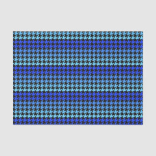 Blue houndstooth pattern tissue paper