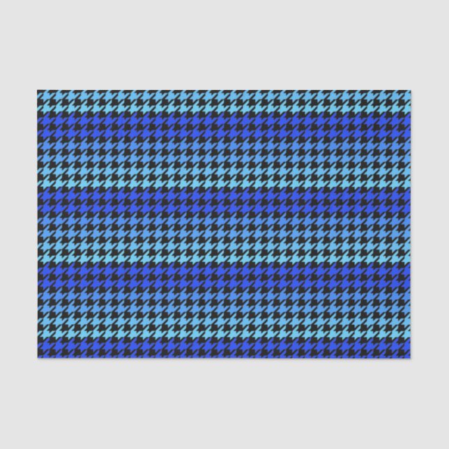 Blue houndstooth pattern tissue paper (Front)