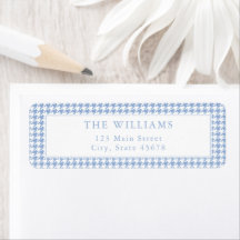 Blue Houndstooth Return Address