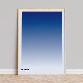 Blue Hour Gradient Art Print: Indigo Ombre Poster