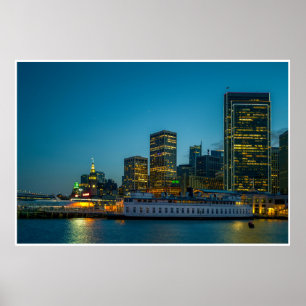 Blue Hour in the City Poster