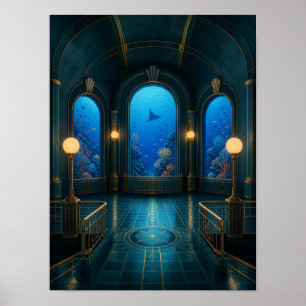 Blue Hour Seaside Aquarium Gallery 12x16 Poster
