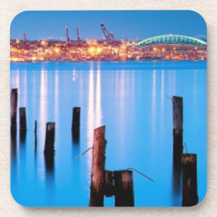 Blue hour view of downtown Seattle Coaster