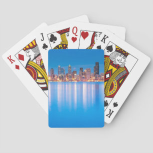 Blue hour view of downtown Seattle Playing Cards