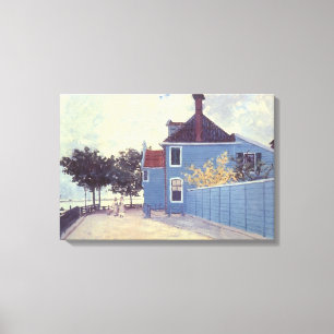 Blue House at Zaandam by Claude Monet Canvas Print