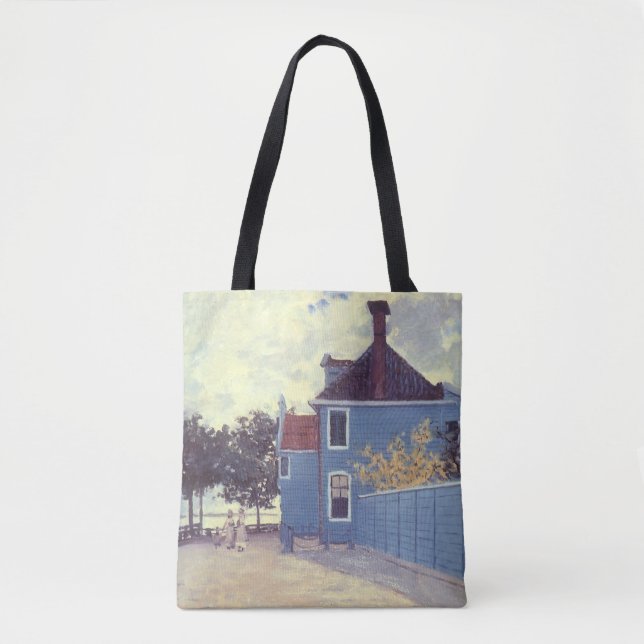 Blue House at Zaandam by Claude Monet Tote Bag (Front)