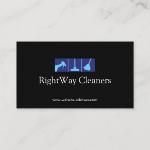 Blue House Cleaner Logo Cleaning Service Business Card