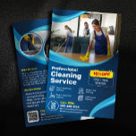 Blue House Cleaning Housekeeper Janitorial Maid Flyer<br><div class="desc">This versatile flyer template is perfect for promoting your residential and commercial cleaning services. Highlight your move-in/move-out cleaning,  deep cleaning,  and basic cleaning options,  along with your contact information and special discount for first-time clients. Customize it with your logo and brand colours to create a professional marketing tool.</div>