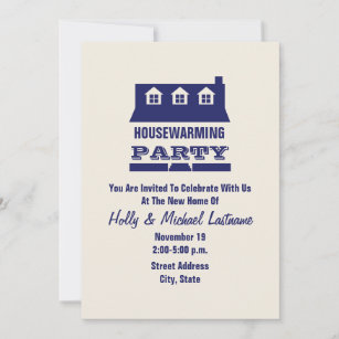 Blue Housewarming Party Invitation