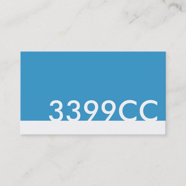 blue html colour code 3399CC Business Card (Front)