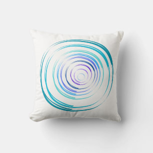 "Blue Hues Circles Coussin décoratif"