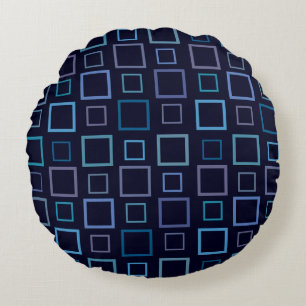 Blue Hues Harmony: Shades of Serenity Dark Round Pillow
