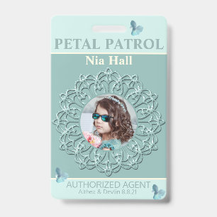 Blue Hues Petal Patrol Flower Girl Badge