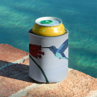 Blue Hummingbird Can Cooler
