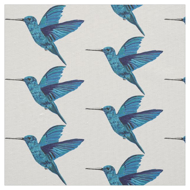 Blue Hummingbird Fabric (Swatch)