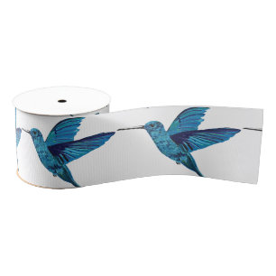 Blue Hummingbird Grosgrain Ribbon