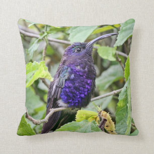 Blue Hummingbird Photo Throw Pillow