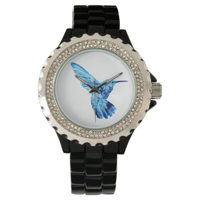 Blue hummingbird women's watch (Front)