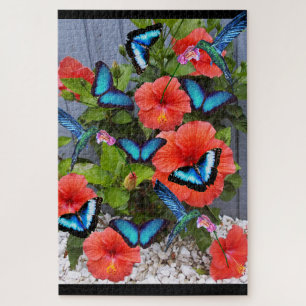 BLUE HUMMINGBIRDS AND BUTTERFLIES  puzzle